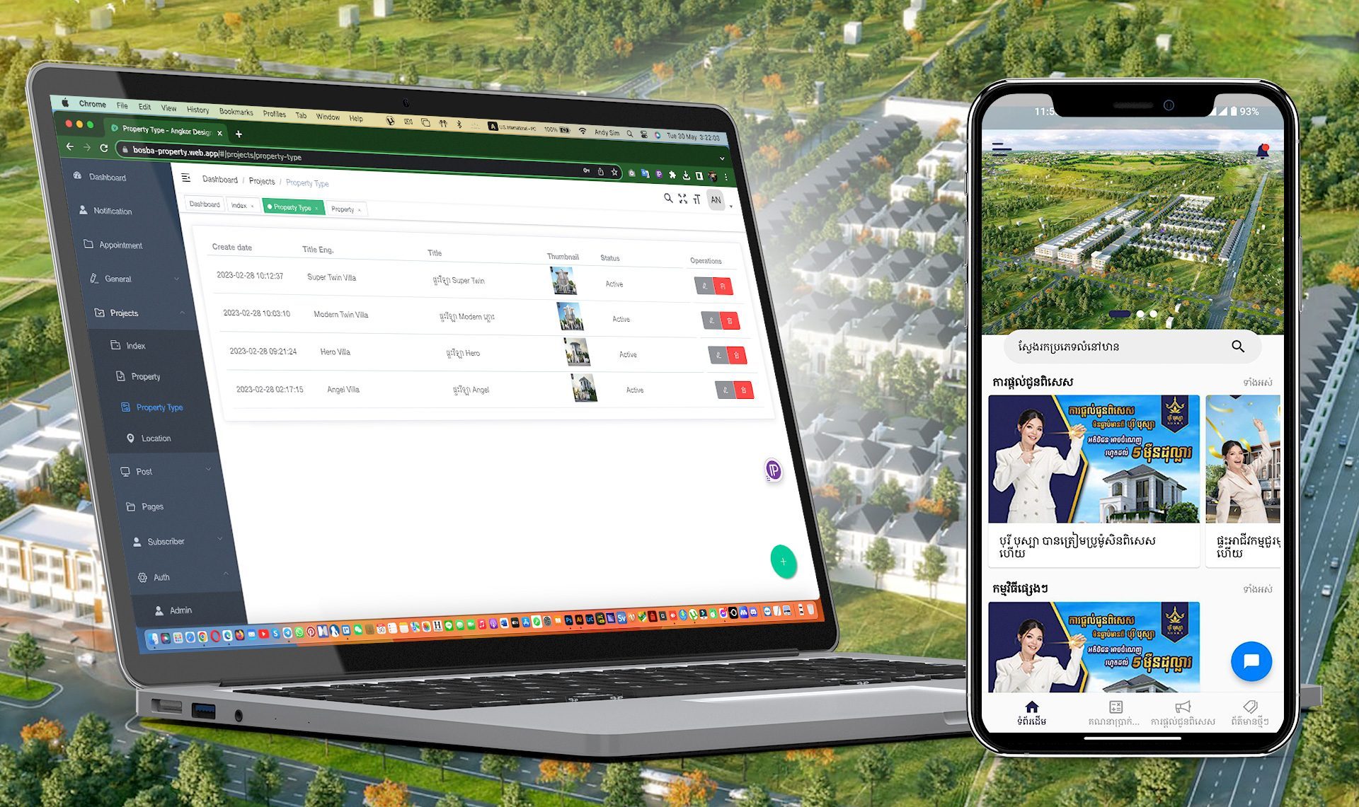 Bosba Property Mobile App Website Development Cambodia