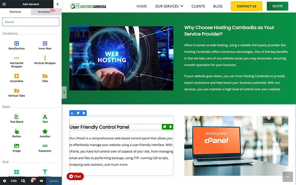 WordPress CMS Backend Cambodia