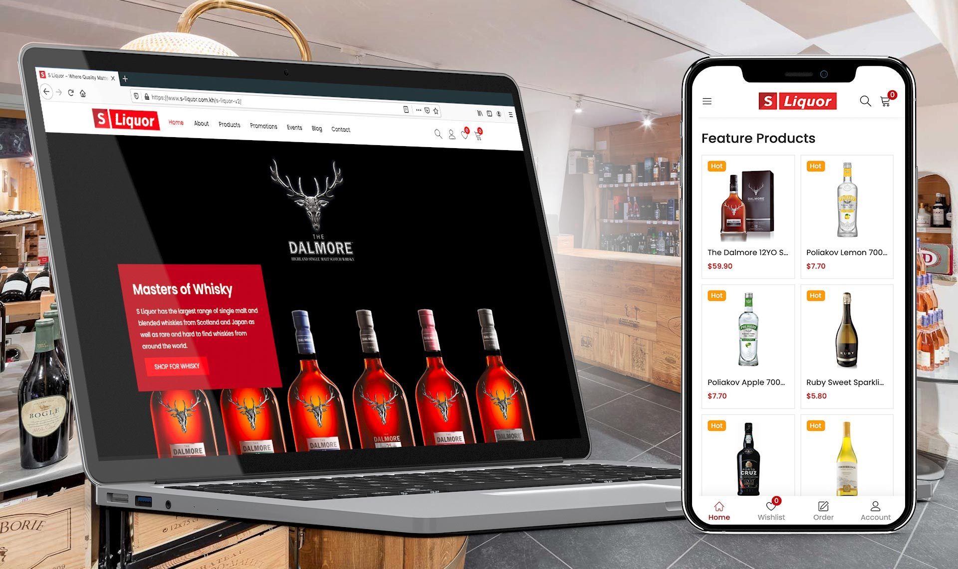 S-Liquor Website Design in Phnom Penh - Cambodia